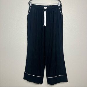 Jason Wu Pants Womens Size XL Black White Side Piping Pull On Drawstring Pockets